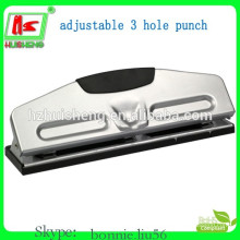 High quality desktop metal three holes adjustable hole punch for office